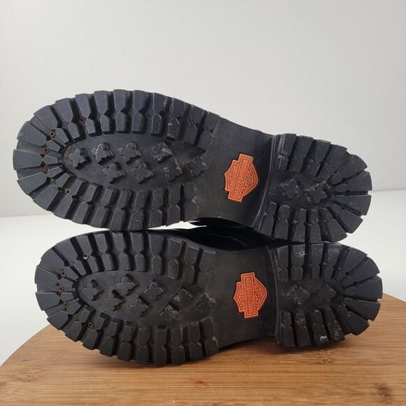 Harley Davidson Black Leather Moto Combat Buckle Boots Women's shoe size 6.5 - Picture 5 of 16